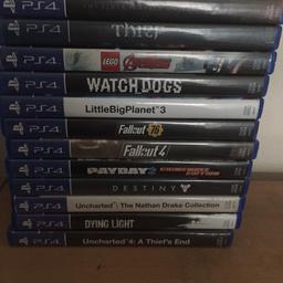 Collection only! Ps4 games bundle! Please don’t bid if you’re not serious as I’ve had many time wasters! NO OFFERS as this is more than a reasonable price! Thankyou. (Cex will give £46 but I rather someone else enjoy them instead of a game shop making money on them)