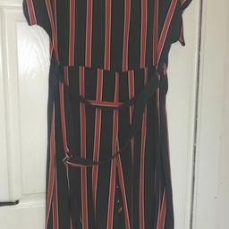 Lovely jumpsuit orange and grey striped, Size 16  brand new, bought wrong size, collection only