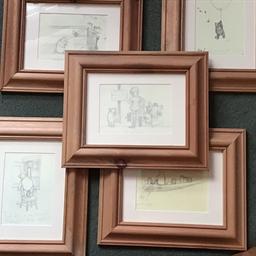 Solid pine framed Winnie the Pooh illustrations all in excellent condition ideal for nursery drawings by E.H.Shepard, selling 13 in total in separate lots.