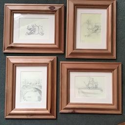 Four solid pine framed Winnie the Pooh illustrations ideal for nursery by E.H.Shepard. I’m selling more in the series there are 13 in total see my other listings and grab a bargain