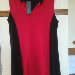 Neuwertiges Kleid rot-schwarz Gr. 44