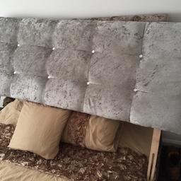 Double bed crushed velvet and diamanté headboard very good condition only reason for sale as I have bought a new bed will deliver for free if local or within reason best offer or try me for a swap