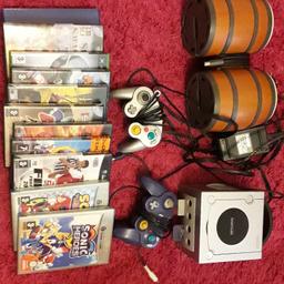 Nintendo  GAMECUBE with drums and  11 games