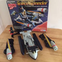 Vintage toy, Action Man Space Speeder with box & instructions. Missing the Gun. Action man not included. Collection only.