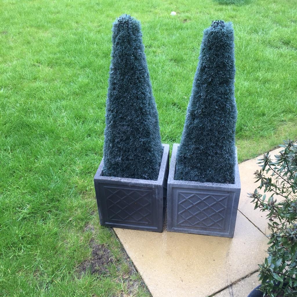Artificial topiary trees and grey pots in S36 Sheffield for £30.00 for
