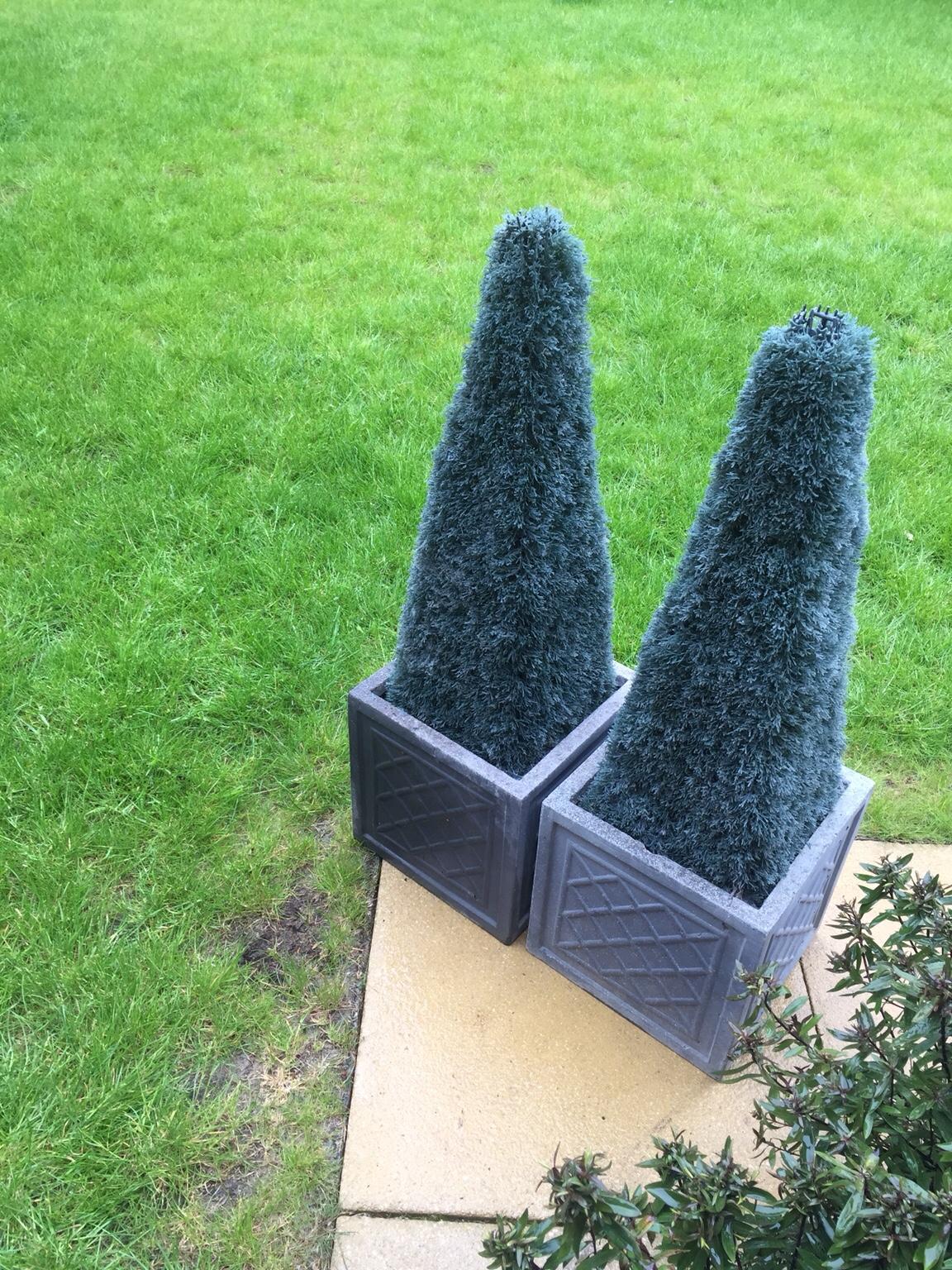 Artificial topiary trees and grey pots in S36 Sheffield for £30.00 for