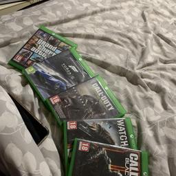 5 Xbox one games
GTA 5
Forza Motorsport 6
Call of Duty Advanced Warfare
Watch Dogs
Call of Duty Black Ops 3
Will sell together or separate