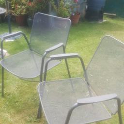 chairs are in good condition  they stack together  i also selling two other different metal chairs see other listing pick up from orpington  no delivery