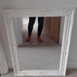 White (shabby chic style) mirror for sale. cam be hung either horizontal or vertical. For ollection please.