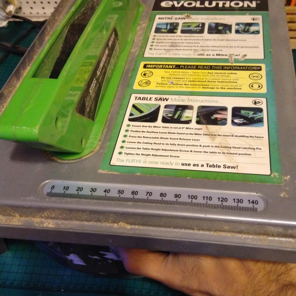 evolution fury 6 mitre and table saw in B24 Birmingham for £30.00 for sale Shpock