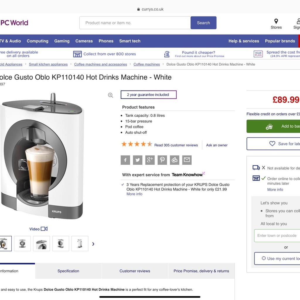 Krups Dolce Gusto Coffee Machine in SA4 Loughor für 10,00 £ zum Verkauf Shpock DE
