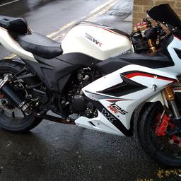 2013 WK 125RR run and rides, No MOT few small problems front brake needs bleeding and rear brake caliper bolt needs a new rubber but the brake works.

low mileage on the bike 5700, the bike is mechanical sound runs really nice sound good full SP Engineering GP Exhaust.

I would like to swap for a lexmoto adrenaline or Sinnis Apache or something like that, monkey bike and road Legal pit bike's will be considered but only for the right one.