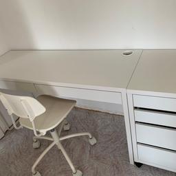 Ikea Mickie Schreibtisch + Schubladenelement + Schreibtisch Sessel
Ganz neu, erst im Februar 2019 gekauft und nicht benutzt, nur zusammen gebaut
Kaufpreis: € 140.- gesamt