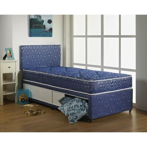 Buy & Sell West Yorkshire Bradford - Photos for SINGLE 3FT KIDS BLUE FOOTBALL BED + MATTRESS