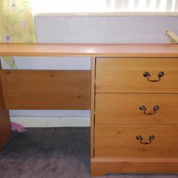 dressing table with 3 drawers.
small cabinet.
were in spare room, hardly used. tiny paint splash on one. see pic.
pickup L14. 
i cannot deliver.