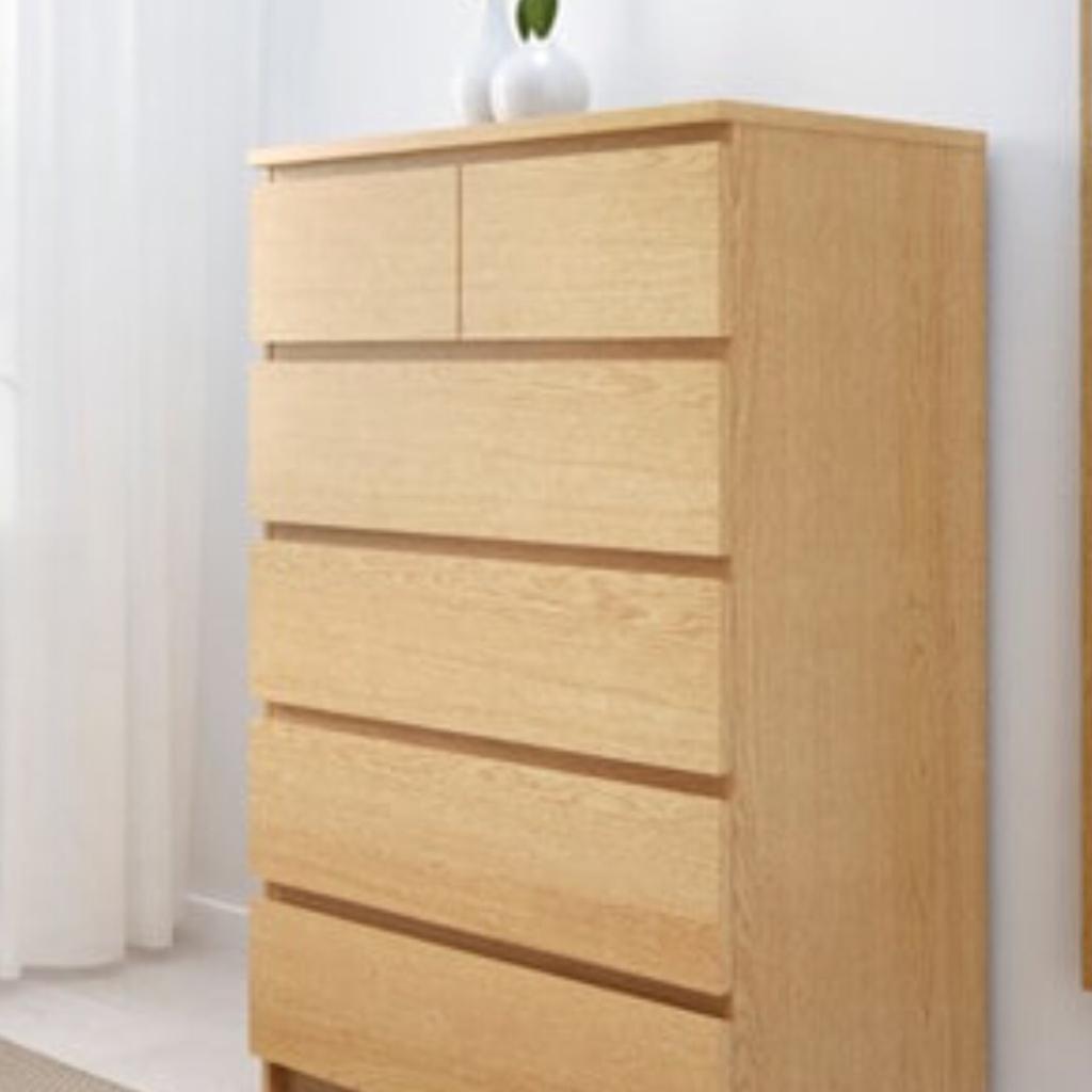 Oak Veneer 6 x chest of draws in B90 Solihull for £40.00 for sale | Shpock