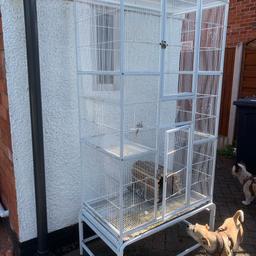 Large pet cage has been used for chinchillas, cage only, will be cleaned before sold. Height is 71cm with stand, 56 without stand. Width is 31.5cm and depth is 19.5cm Read less