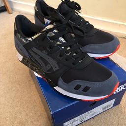 ASICS Gel Lyte III UK 10 DEADSTOCK

Brand new in box, nubuck and mesh upper with tiger camo, signature gel lyte 3 split tongue and speckling on heel.