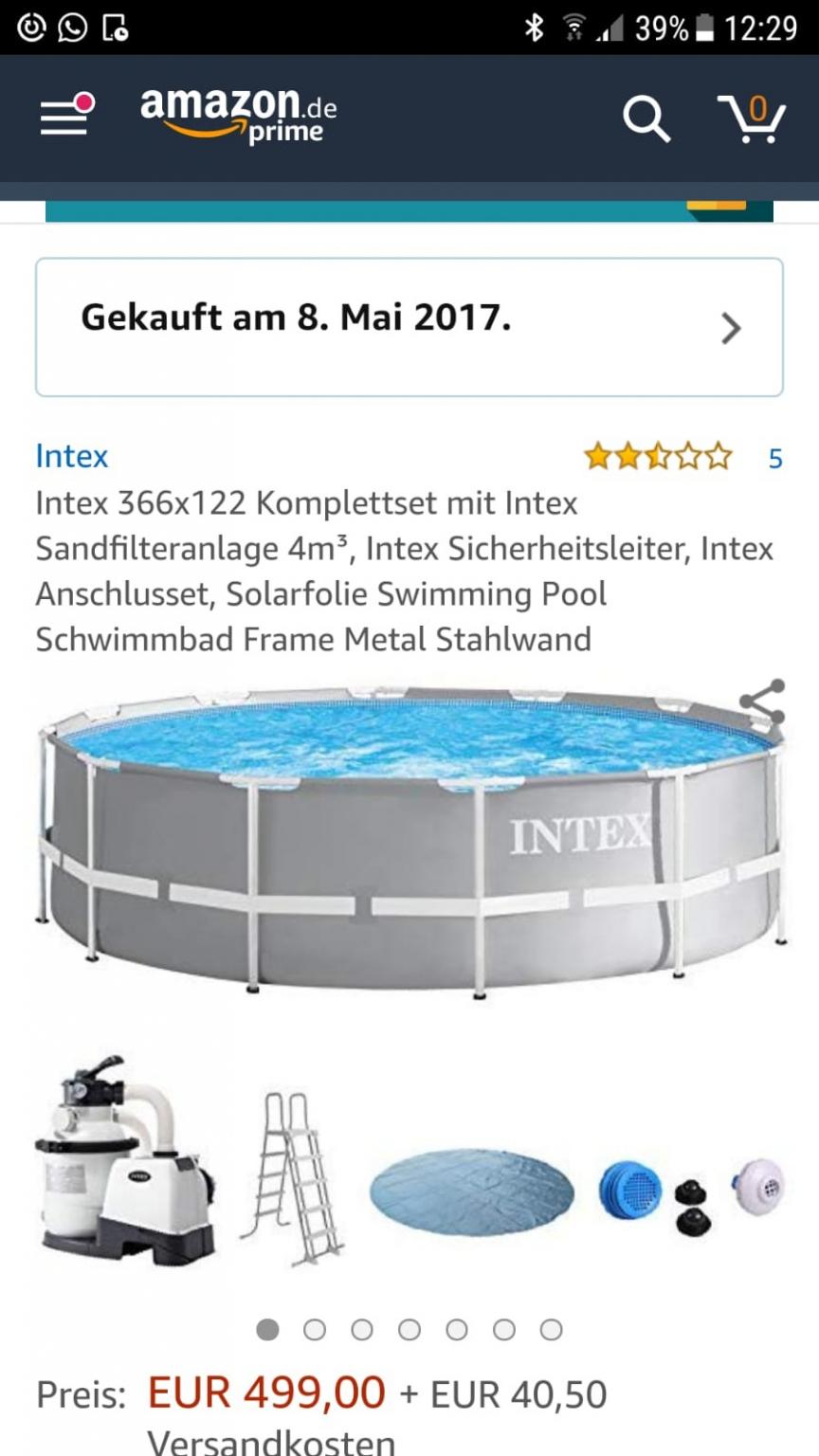 AQUASTRONG Sandfilterpumpe Für Oberirdischen Pool - 1/2 PS, 2500 GPH, Für Pools Bis 9000 Gallonen, 12 Zoll Mit 6-Wege-Ventil