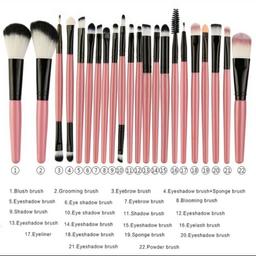 Material: Wood handle+   aluminummb
Made from high-grade synthetic fibers.
The brushes are soft and silky to the touch.
They apply makeup evenly and are easy to clean.
Each brush is designed with long, easy-to-grip rubber paint handle for precision during application.
Hypoallergenic, suitable for all skin types.
 
19.5 * 13 * 2cm
Brush: 0.5-2.8cm
Handle length: 13.9-16.1cm
colours: black,pink,green and coffee