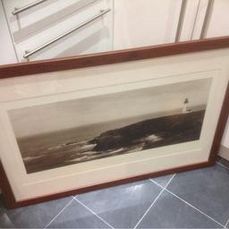 Dark brown framed picture slight imperfection see pictures