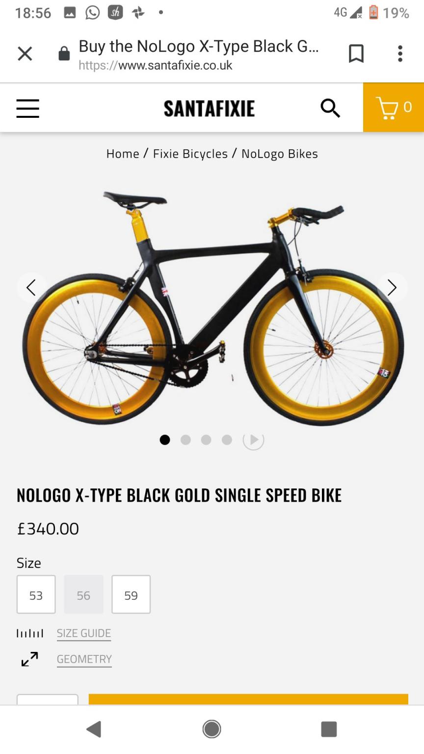 No Logo X Type black and gold single speed in NW6 Camden für 200,00