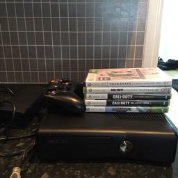 Xbox 360 4gb. It has the 250gb hard drive installed. Comes with black ops 2, modern warfare 3 and advanced warfare. Minecraft is also included. Its in good condition and still works fine.
Comes with 1 controller. Needs 2 AA batteries for the controlled. (Id recommend lithium re-chargables)

Collection only from Garrowhill.