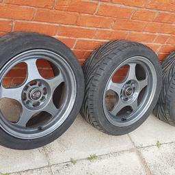 Hi,

I have for sale my 15" Rota Slipstreams freshly painted in grey. 4x100 6.5J on 195 45s 15s. ET 40. All four on Toyo Proxes with good life left on all of them. No kerbing marks or scuff on any of them. £350