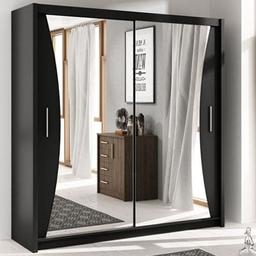 The California Sliding Door Wardrobe defines luxury in the bedroom. With plenty of storage and elegant panelled doors with a Curved mirror.
This wardrobe is the ultimate package with a price tag affordable for most! The full-length mirror on this wardrobe not only adds light to your bedroom but creates the illusion of enlarged bedroom space.
The Berlin Furniture is stylish and modern in wardrobes is perfect for any home décor and sure to help you save space and create style. Its POWERFUL sliding mechanism ensures safety of the door, mirror and the functionality of the wardrobe for a long period of time.

SPECIFICATIONS:
-Stylish mirror sliding door
-Plenty of storage shelves
-Multiple hanging rail
-Flat packed for easy home assembly
-Full size Curved mirrors
-Multiple shelves
-Silver handles

COLOUR:
Black, White, Grey



Wardrobe 150cm includes:
2 sliding doors
4 shelves
2 hanging rails
Dimensions:
Width: 150 cm
Height: 216 cm
CALL US NOW ON 02033711141 FOR MORE INFORMATION
