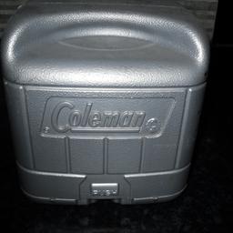 coleman multy fuel stove used twice in case ect good condition for fishing camping ect