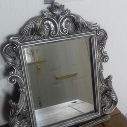 As seen and bit heavy  Gothic Mirror. 
Size H 15" × W 13".
Collection Only. No Delivery.