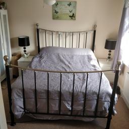 king size bed frame with two hight setting sprung slats lovely condition will be dismantled and ready to collect from today £60 collection winstanley wigan wn3 (FRAME ONLY)