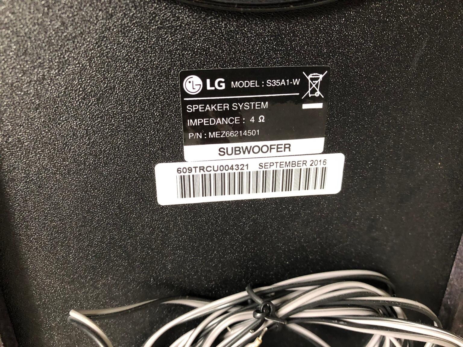 LG S35A1W SUBWOOFER SPEAKER in WV10 Wolverhampton for £15.00 for sale Shpock