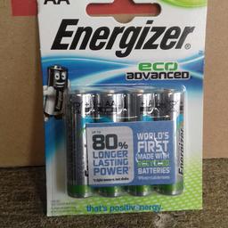 Energizer ALKALINE AA 1.5 volt Battery pack of 4 new sealed pack