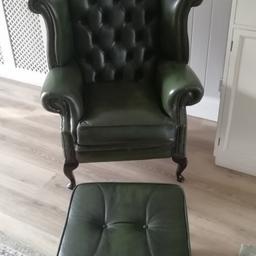 3 seater settee one wing back chair and 2 chairs one of which as flip out leg support also a pouffe that's on wheels it's in excellent condition no rips from a smoke free home