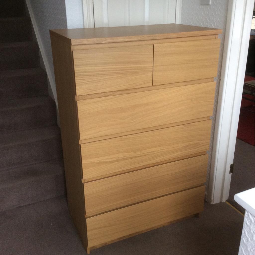 Oak Veneer 6 x chest of draws in B90 Solihull for £40.00 for sale | Shpock