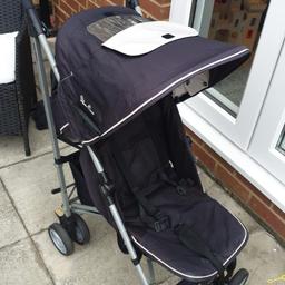 good used condition from pet and smoke free home.
please see photos
folds easily, carry strap, recline near flat suitable from birth. comes with liner/ cosy toes and rain cover.
see photos it's in good used condition. Mark's on part of frame from stickers.

priced for quick sale.