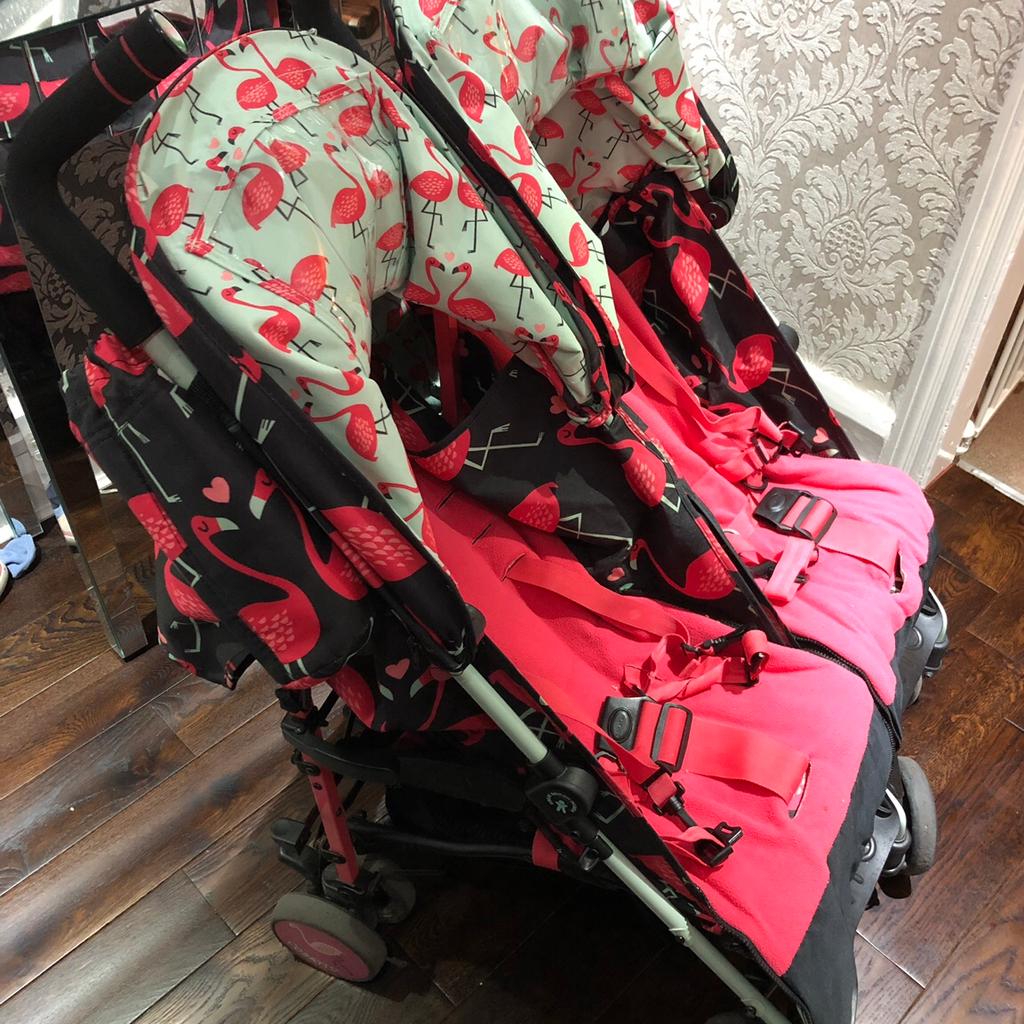 Cosatto double outlet stroller flamingo