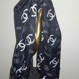 long silky black scarf brand new