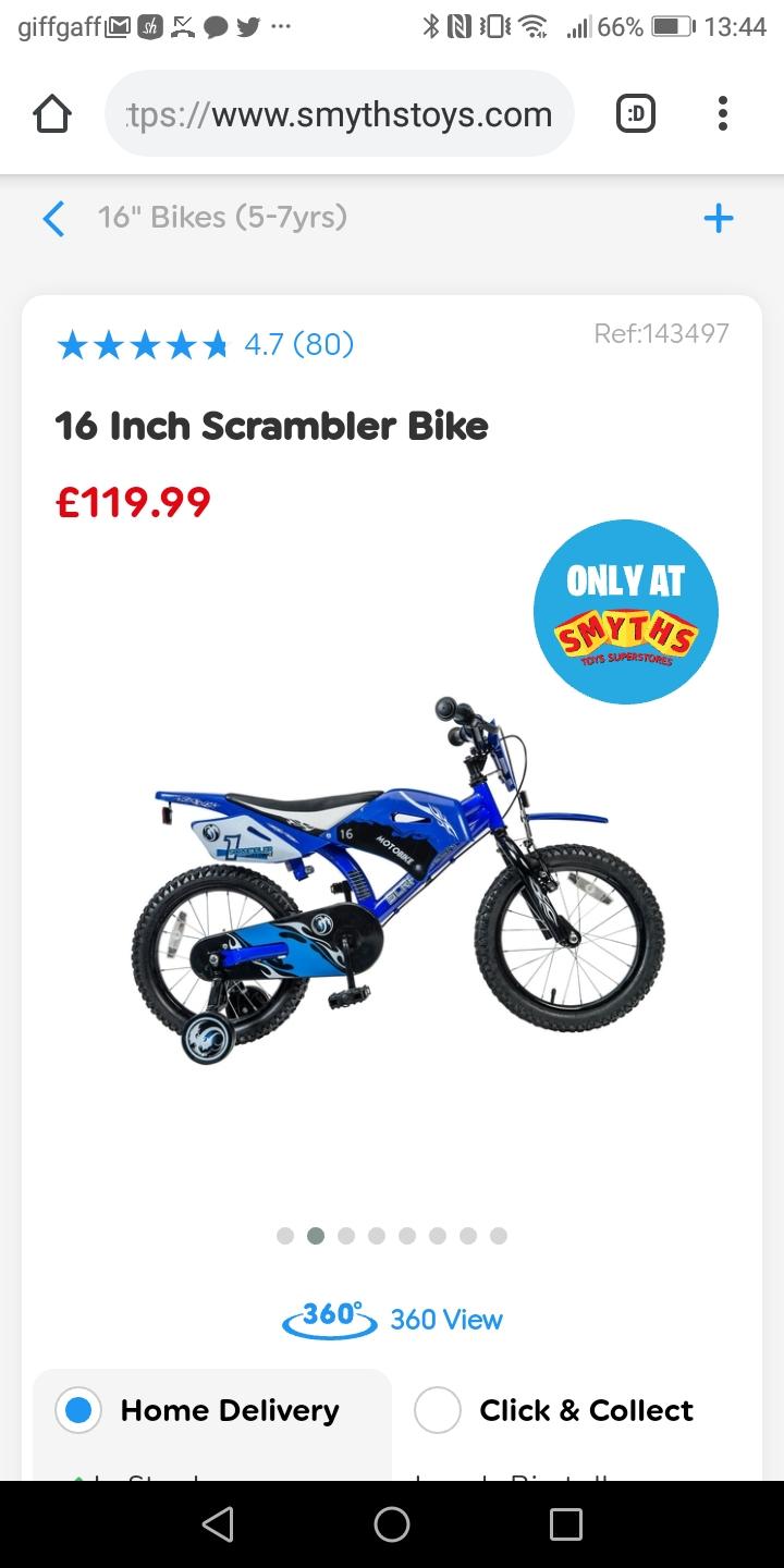 trolls bike 16 inch smyths