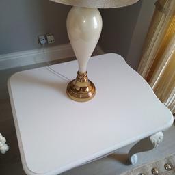 large fancy side table white