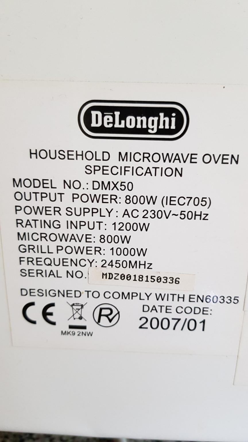 Delonghi combo grill & microwave oven in WS14 Lichfield for £15.00 for