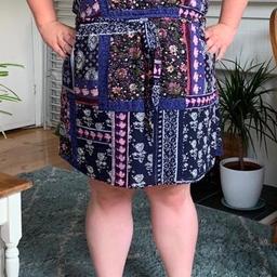 Live in love size 18 summer dress. Very comfortable, only worn twice. Seems resistant to wind as never blows up either!