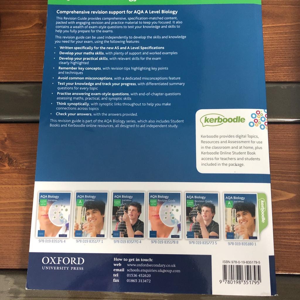 Aqa A level biology revision guide (Oxford) in ST11 Moorlands for €5.00 ...