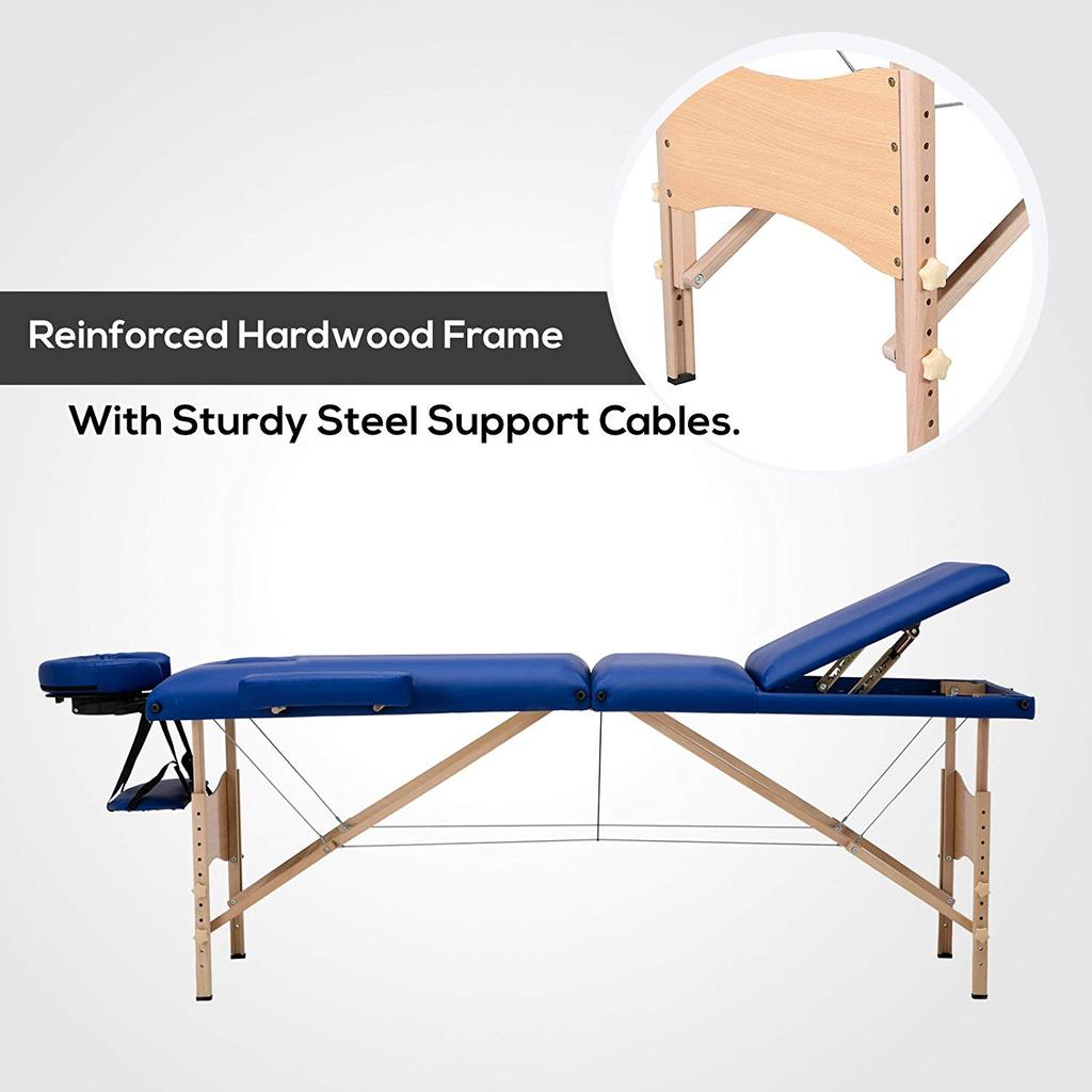 BLUE Folding Massage Table 3 fold + Extras in B36 Solihull for £60.00