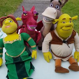 4 shrek soft toys
Shrek 20 inches/51cm tall
Fiona 22 inches/56cm tall
Donkey 19 inches/48cm tall
Dragon 16 inches/41cm tall
Pick up only M6 Salford