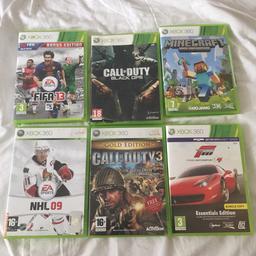 Spelen jag säljer är FIFA 13, NHL 09,Call of duty3,
Call of duty black ops, Minecraft, Forza motorsport 4