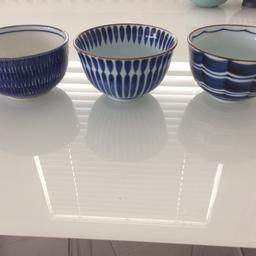 Bowls from Japanese Mino pottery.
Dimensions 15cm

Good side for cereal and soup.