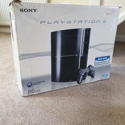 PS3 console with power lead and one game. No HDMI cable or controller unfortunately.