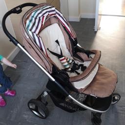 Some scratches from use and a tear in carry basket. Other than that, the pushchair is fully working and is in good condition after 2 years use!